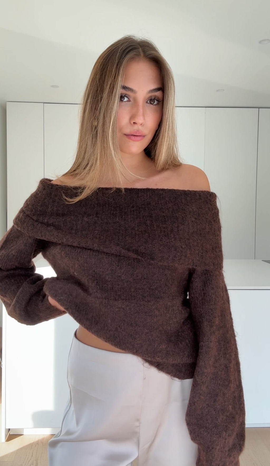 Miel -  Jersey de hombros caídos