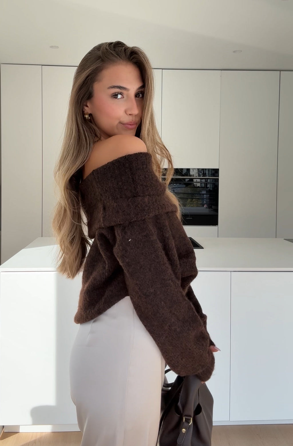 Miel -  Jersey de hombros caídos