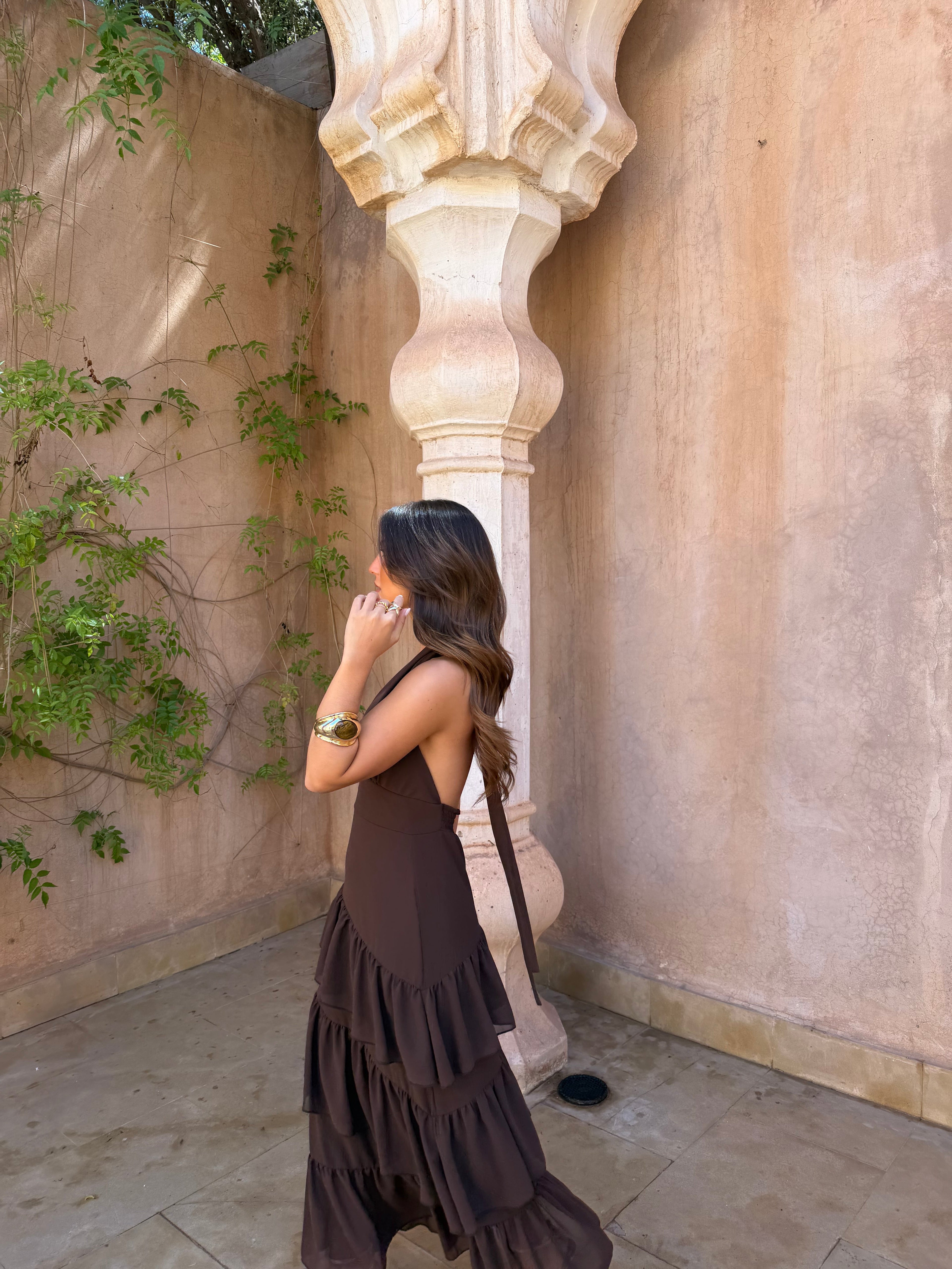 Manila Dress in Brown - Shipping/Envio 15/06 to 19/06