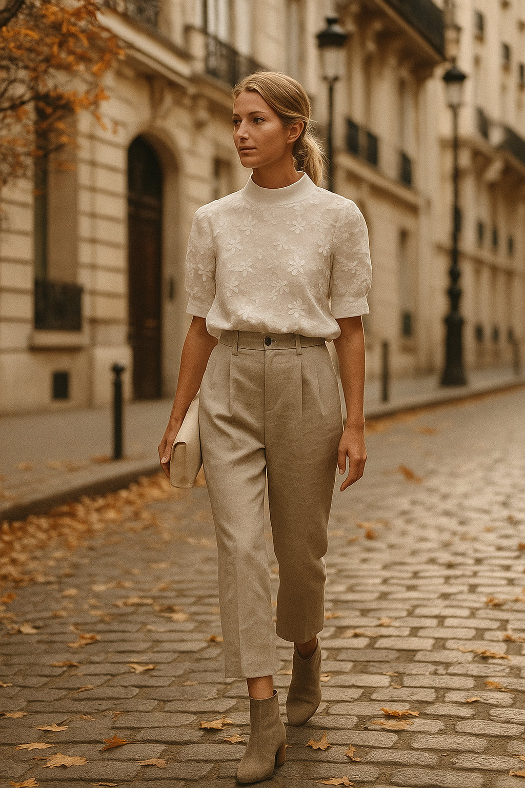 Flora™| Blusa con cuello sencillo, y estampado floral.