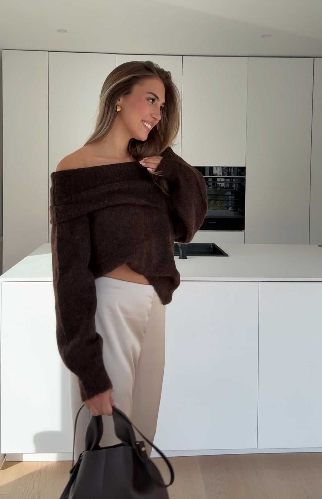 Miel -  Jersey de hombros caídos