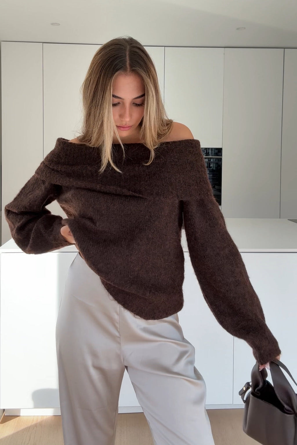 Miel -  Jersey de hombros caídos