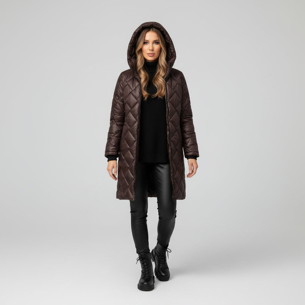 Invernal | Chaqueta elegante acolchada con capucha