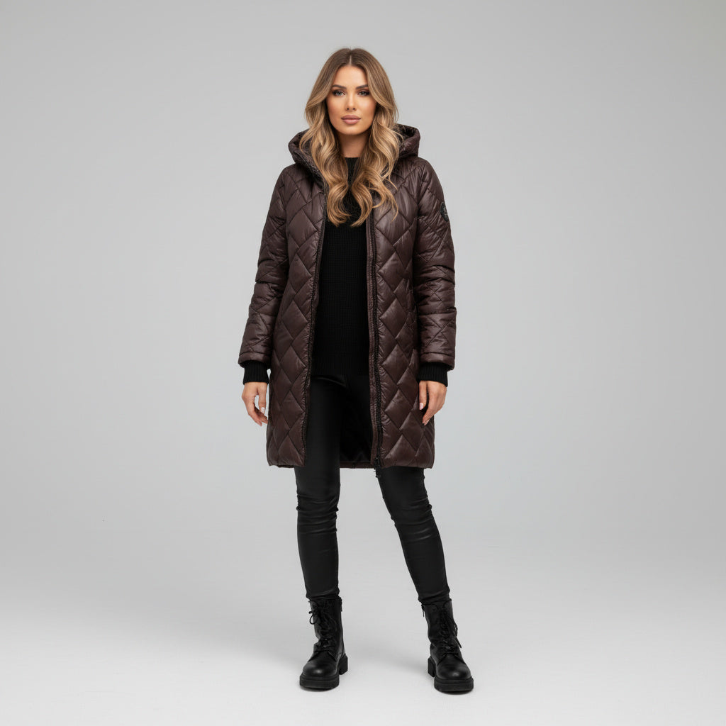 Invernal | Chaqueta elegante acolchada con capucha