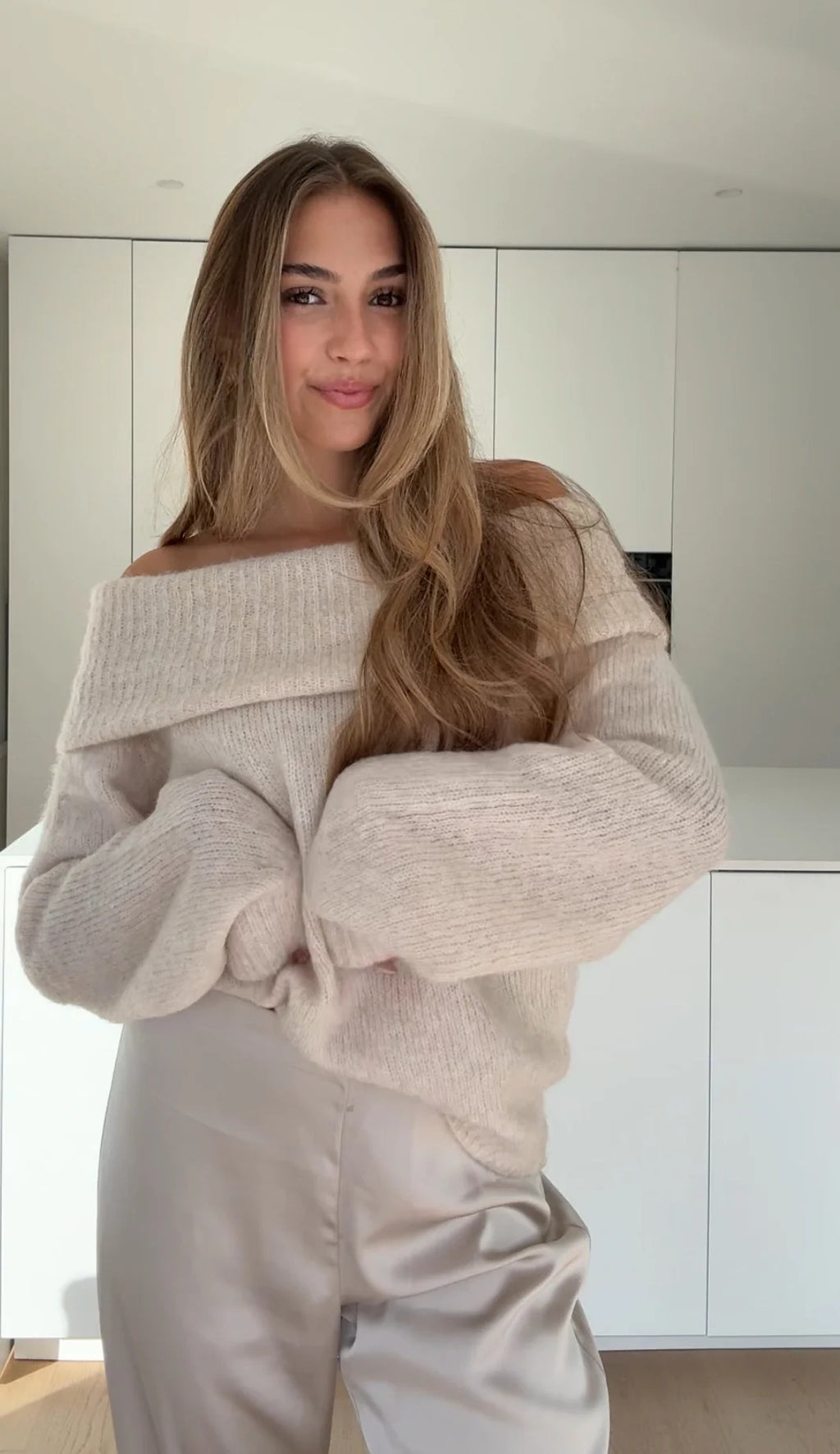 Miel -  Jersey de hombros caídos