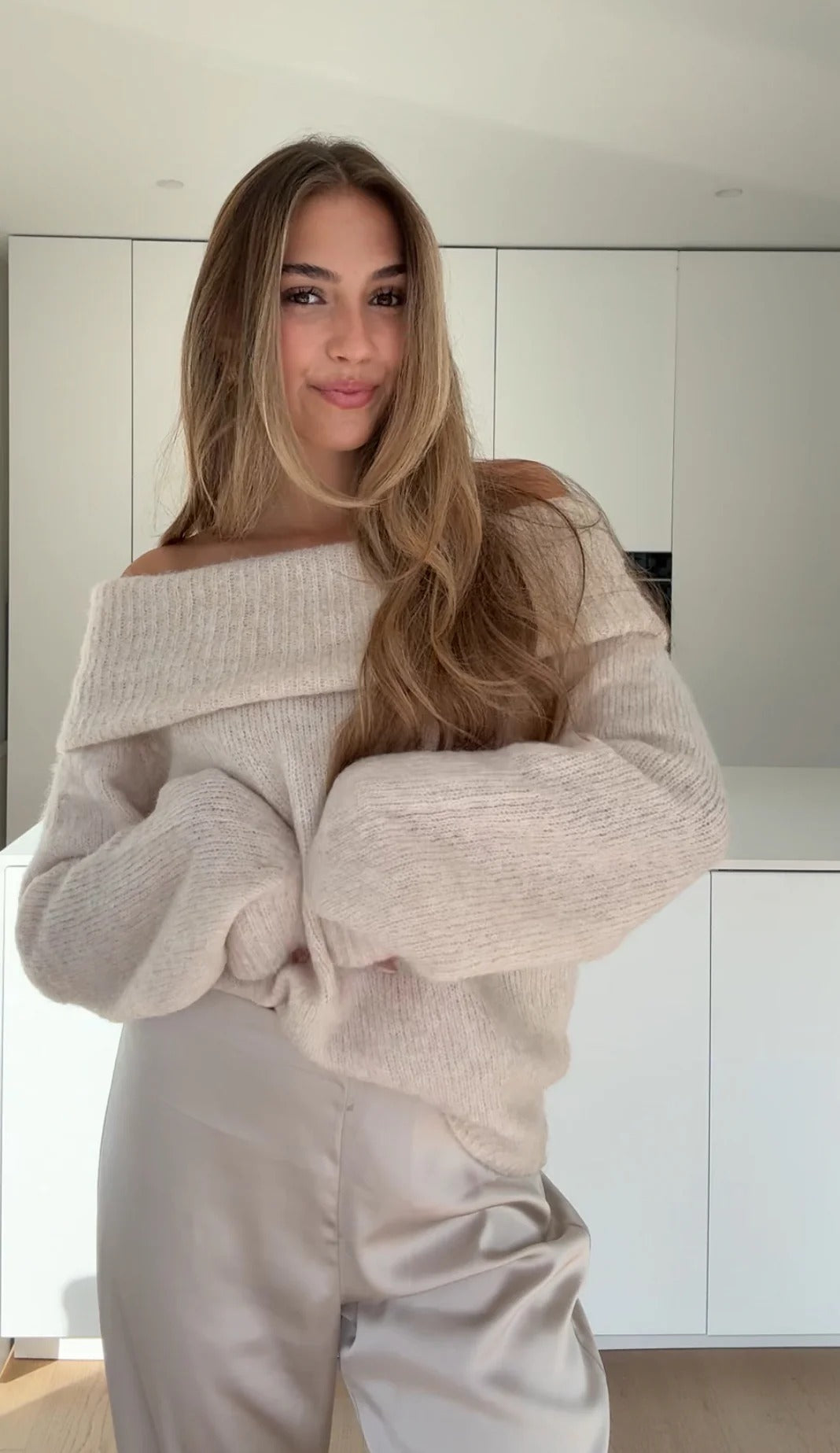 Miel -  Jersey de hombros caídos