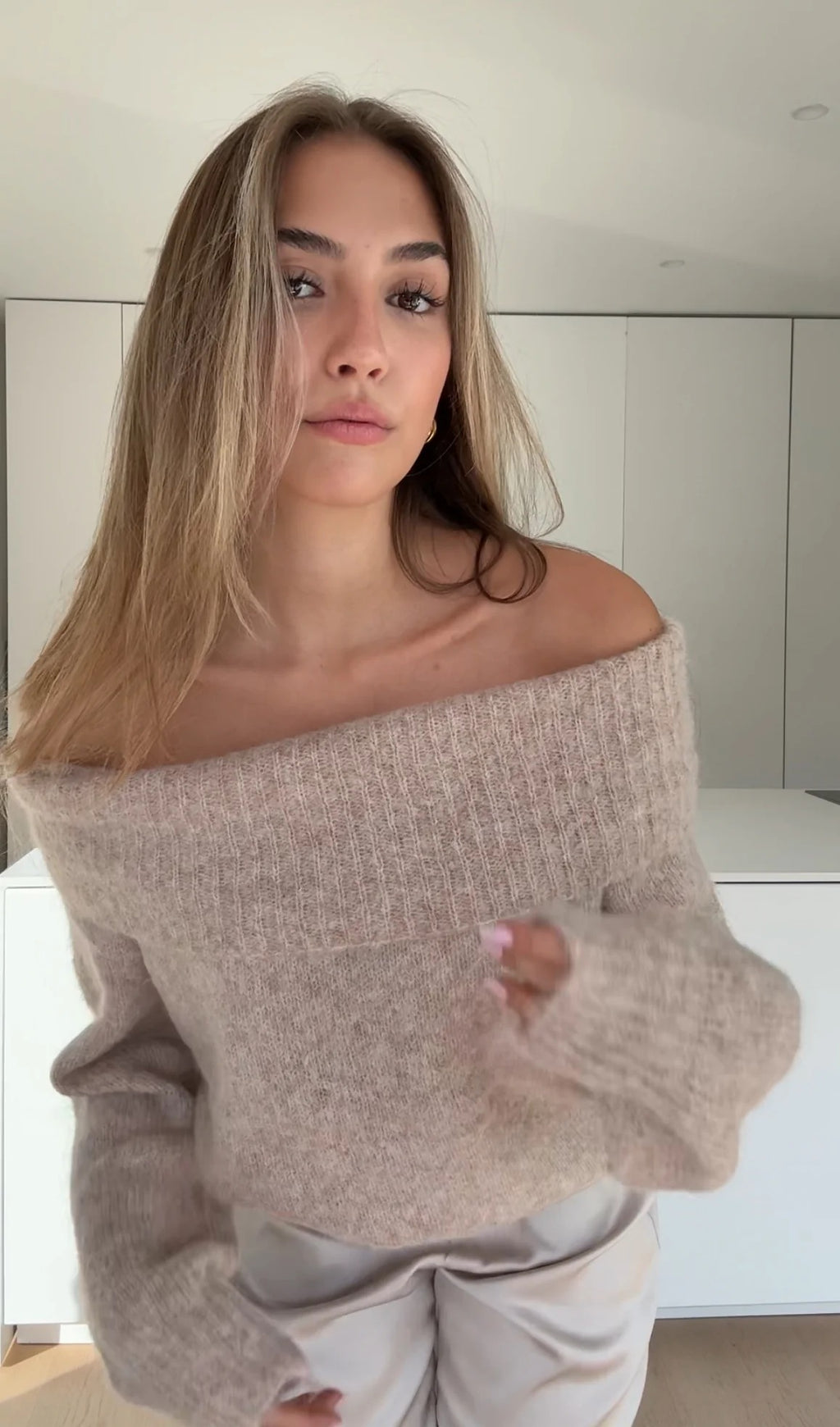 Miel -  Jersey de hombros caídos